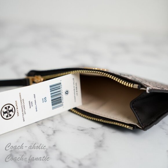 NWT Tory Burch Britten Snake Embossed Mini Satchel Crossbody & Zip Card Case SET - Picture 13 of 14